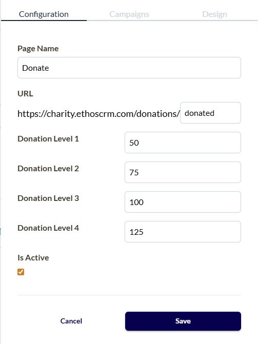 UI to change the default donation amounts